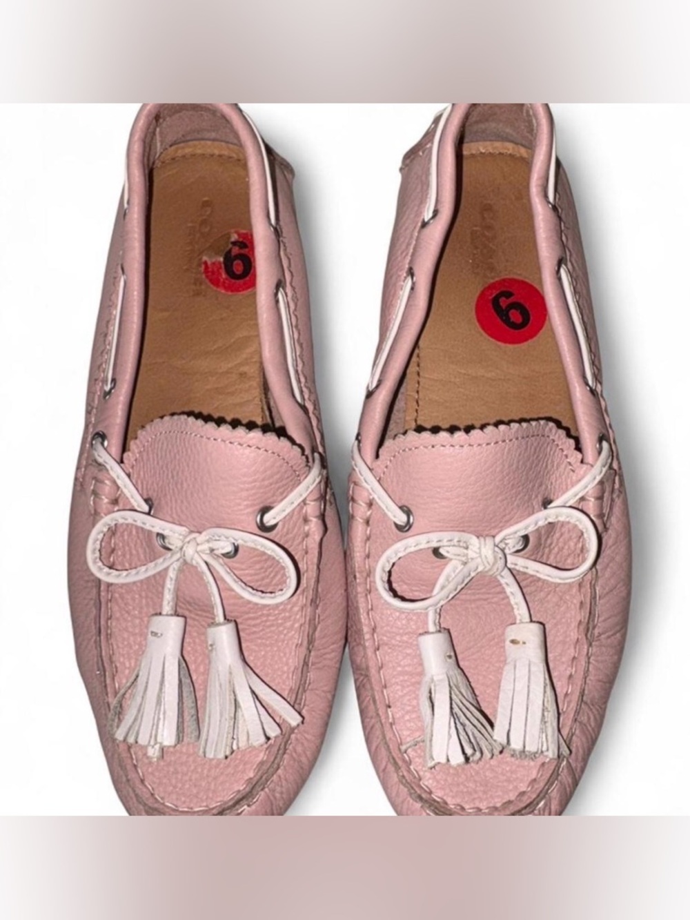 Coach Pink Tassel Moccasin Loafers - Women